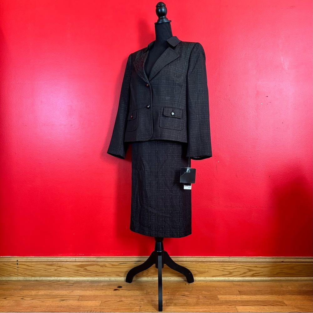 Suit Studio New York Metallic Black Skirt Suit